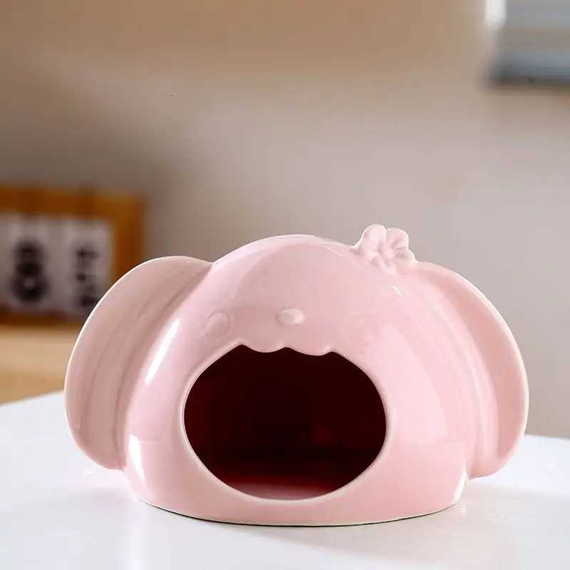 Ceramic Rabbit Hamster House Summer Heatstroke Cooling Igloo Golden Bear Escape House Sleeping Room Small Pet Landscaping Room M251206