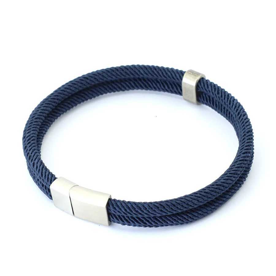 New Fashion Rope Bracelet Men Silver Color Stainless Steel Buckle Fabric Braclet Accesorios Hombre Red Thread Braslet Pulseira W251206