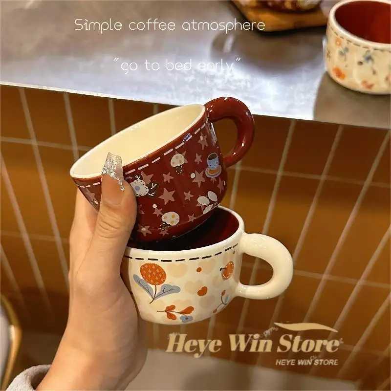 Ceramic Coffee Cup French Cute Cat Mug High Beauty Makeup for Home Afternoon Tea Cups Small Edition Cup Set Drinkware M251206 - view 5