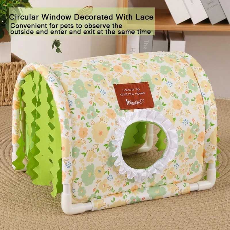 Small Animal Hideout Bed-Soft Pet House with Open EntranceSafe Rounded Corners for Guinea Pigs/Hamsters/Rabbits-Decor Shelter M251206