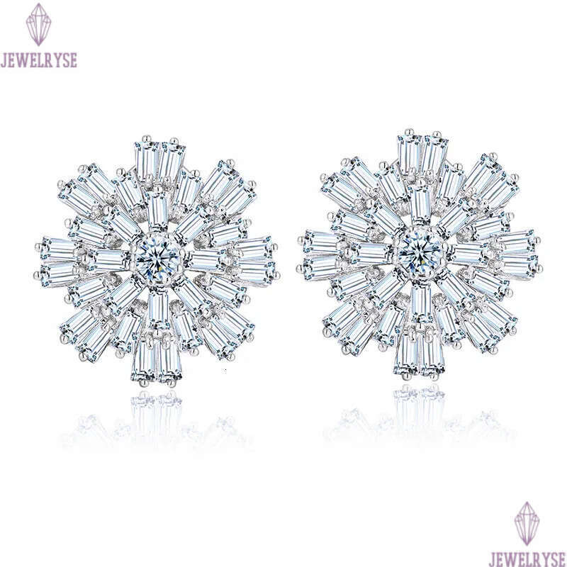 Fashion Snowflake Stud earring designer for woman AAA Cubic Zirconia Rose Gold Silver Plated Charm Copper Luxury Earrings Jewelry South American For W