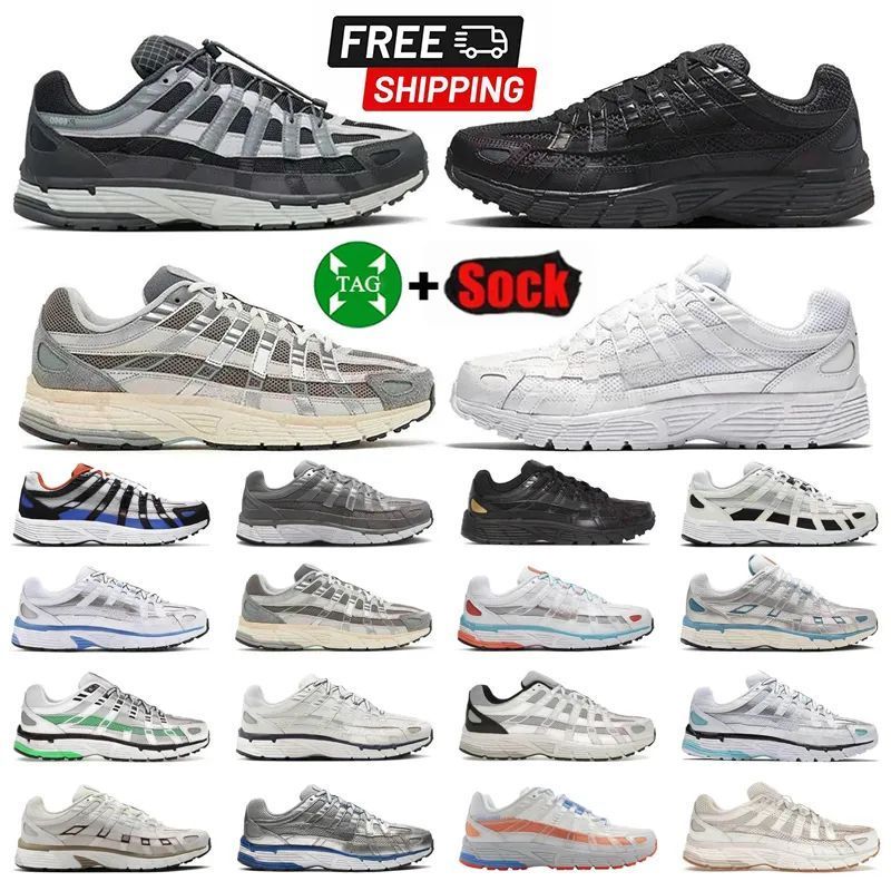 designer P6000 P 6000 Triple Black White Khaki Wolf Grey Metallic Womens Outdoor Sports Trainers Casual mens shoes sneakers