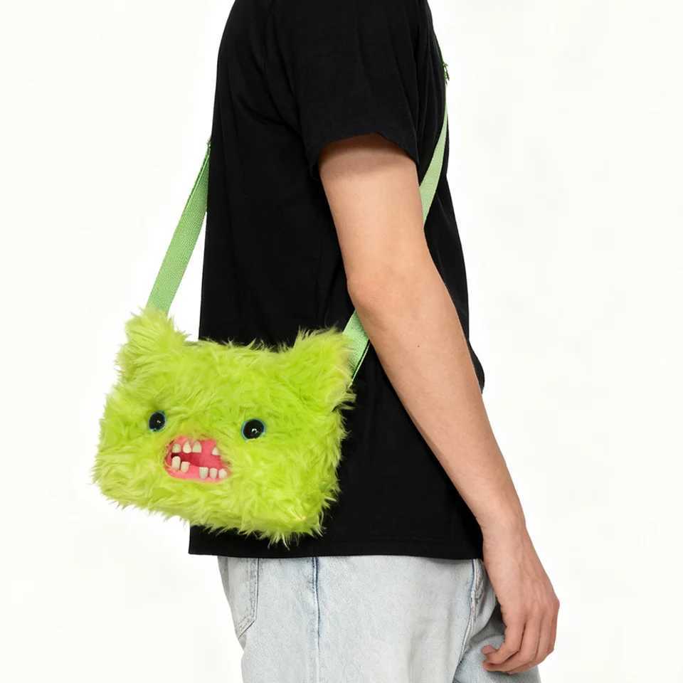 Fuggler Ugly Tooth Monster Plush Bag Crossbody Bag Cute Plush Purse Backpack Kawaii Wallet Girls Cartoon Animal with Chain Strap Y251206