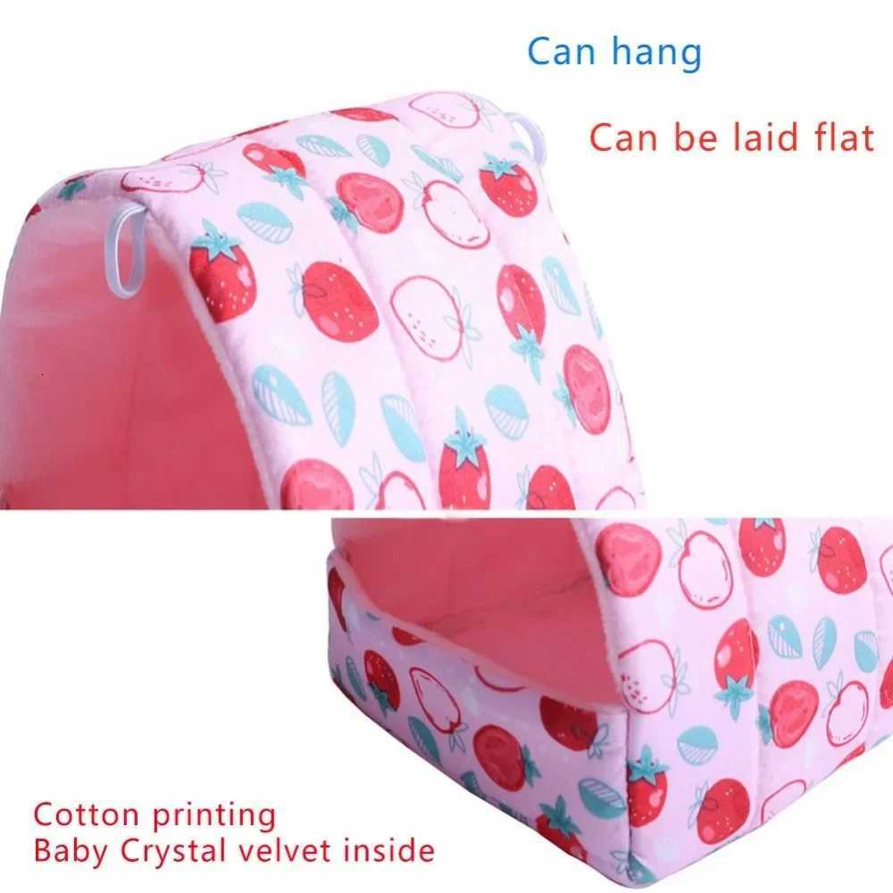 Cute Cartoon Rat Hamster House Bed Winter Comfortable Foldable Guinea Pig Hanging Tent Sleeping Nest Ferret Cage Accessories M251206