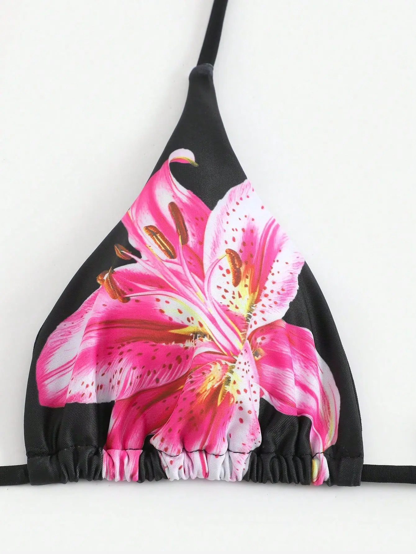 Flower Print Bikini Set Womens High Waist Long Skirt 3 Piece Swimsuit Sexy Mini Triangle Backless Thong Bathing Suit 251205