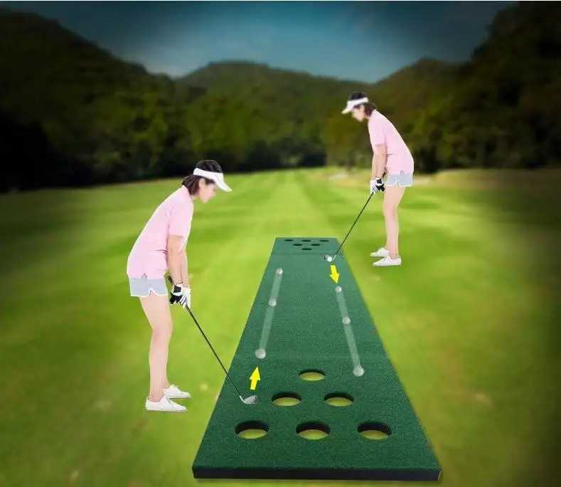Golf Pong Putting Game Set with Front Border for Indoor OutdoorTraining Aid for Backyard Party Office Y251206