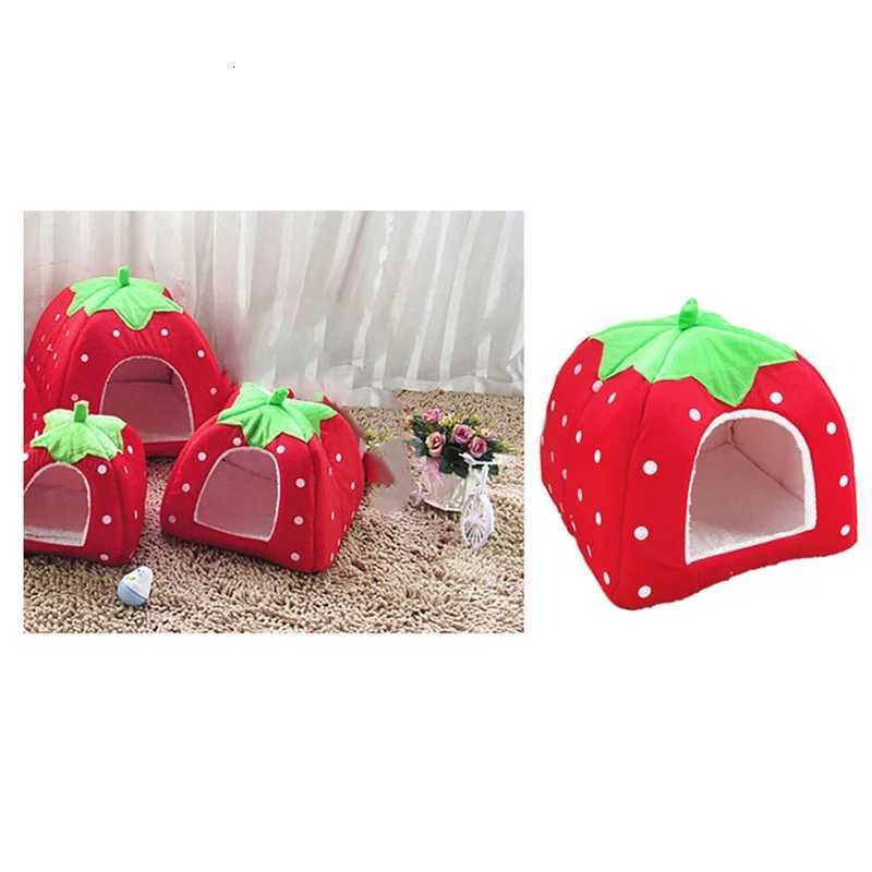 A88K-Dog Kennel Dog Fashion Mat Basket Soft Strawberry Pet Dog Cat House Pet Tent Dog House Small Dog Kitten Bed Cat House M251206