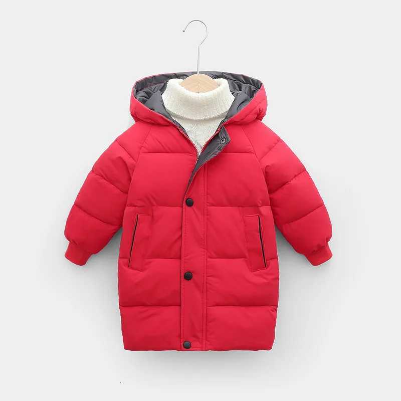 2-10 Years Winter Girls Jacket Solid Color Keep Warm Princess Coat Hooded Zipper Fashion Long Style Outerwear Children ClothingW251206