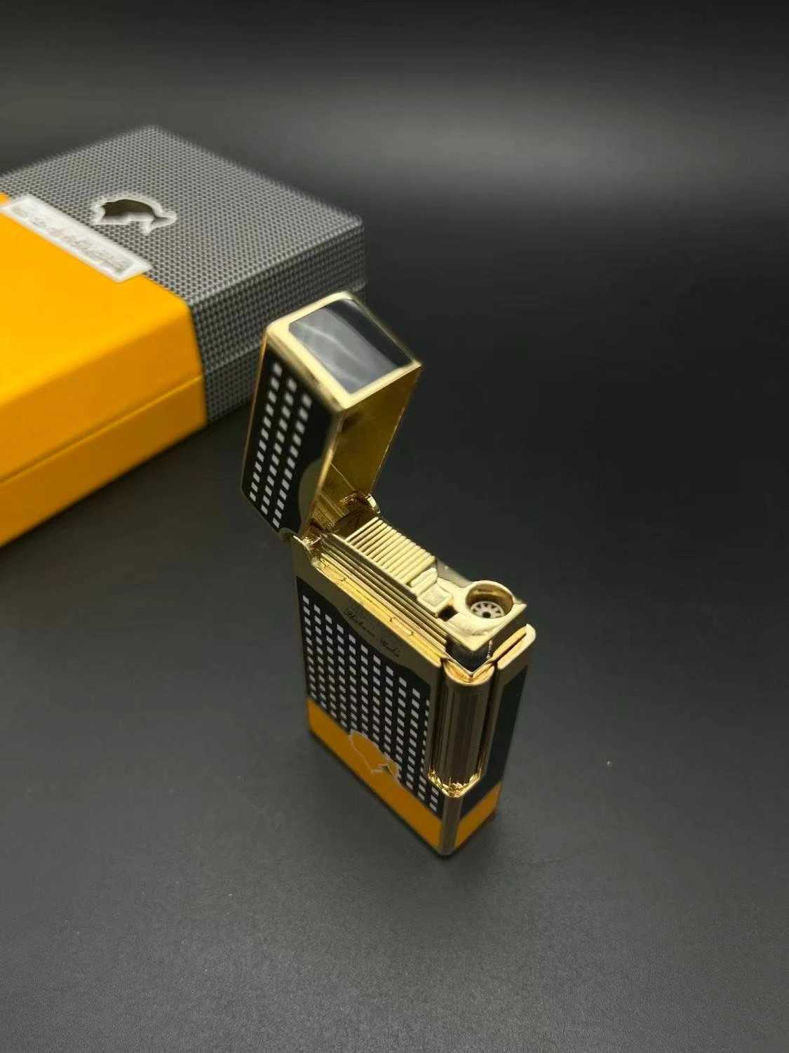 Single straight mti-functional lighter portable blue flame windproof lighter for cigars smoking accessories mens gift H251206