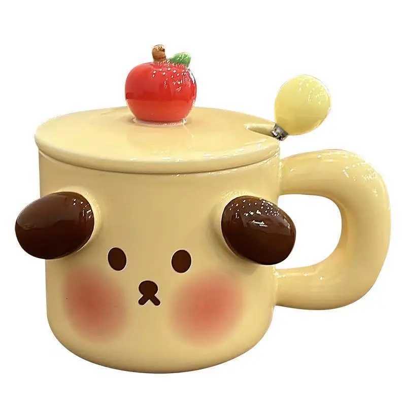 Ceramic Mugs Cartoon Puppy Three-dimensional Animals Pink Pig Cute Coffee Mug with Lid Childrens Breakfast Milk Cups M251206 - view 7