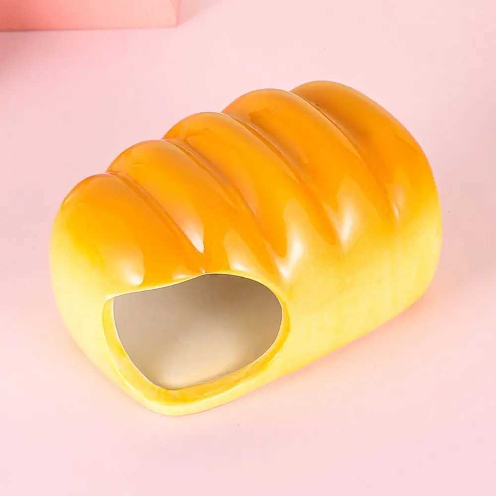 Pet Supplies Ceramic Hamster Nest Bread Shaped Cooling Pet Small House Creative Cute Hamster Bed Summer M251206