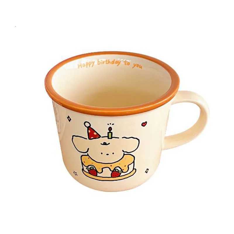 Porcelain Cute Breakfast Milk Cup Water Cup Birthday Handgrip Cup Gift for Friend Office Lovers Drinkware Mug M251206 - view 6