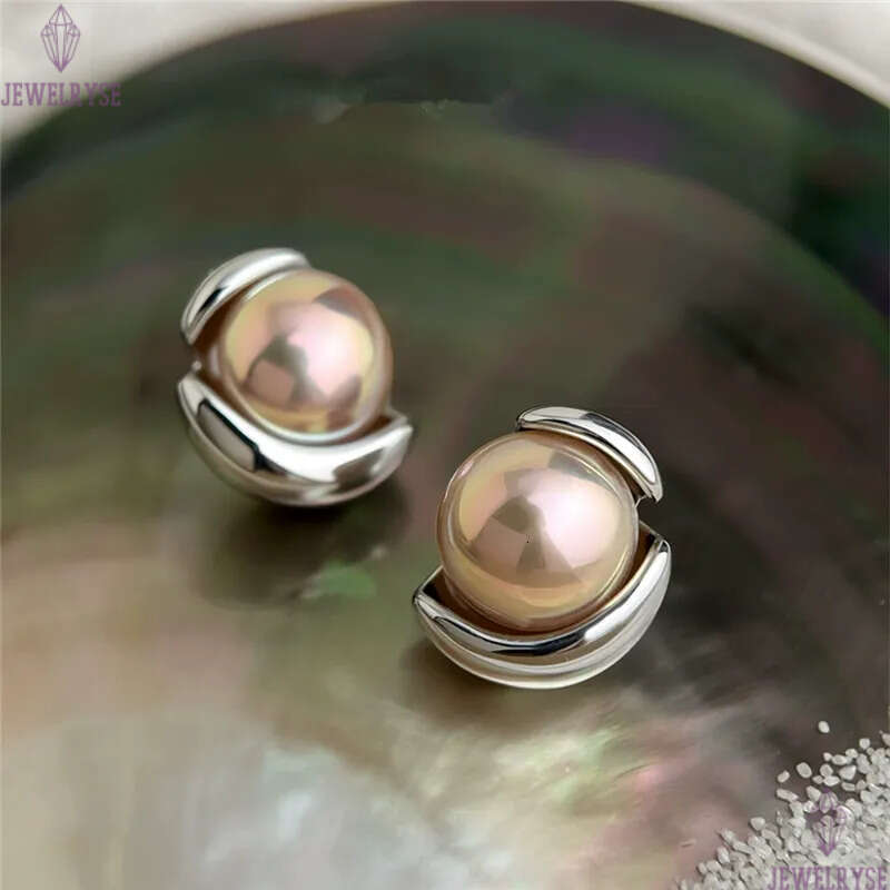 original colorful pearl stud designer earring for woman party copper plated earrings women ear clip jewelry S925 silver needle womens family gift