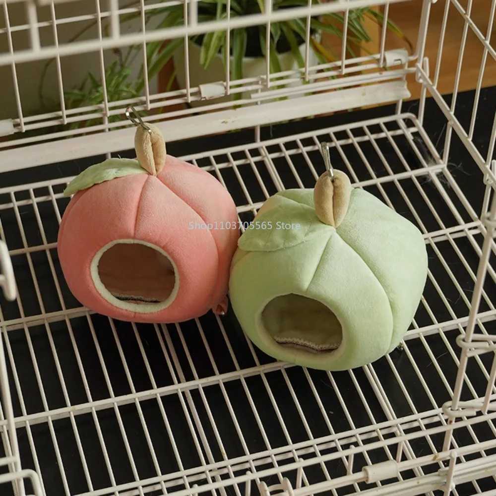 New Hamster Hideout House Cage Apple Shaped Rat Hammock Toy Nest Small Animal Hammock Bedding Winter Warm Cage Small Pet Items M251206