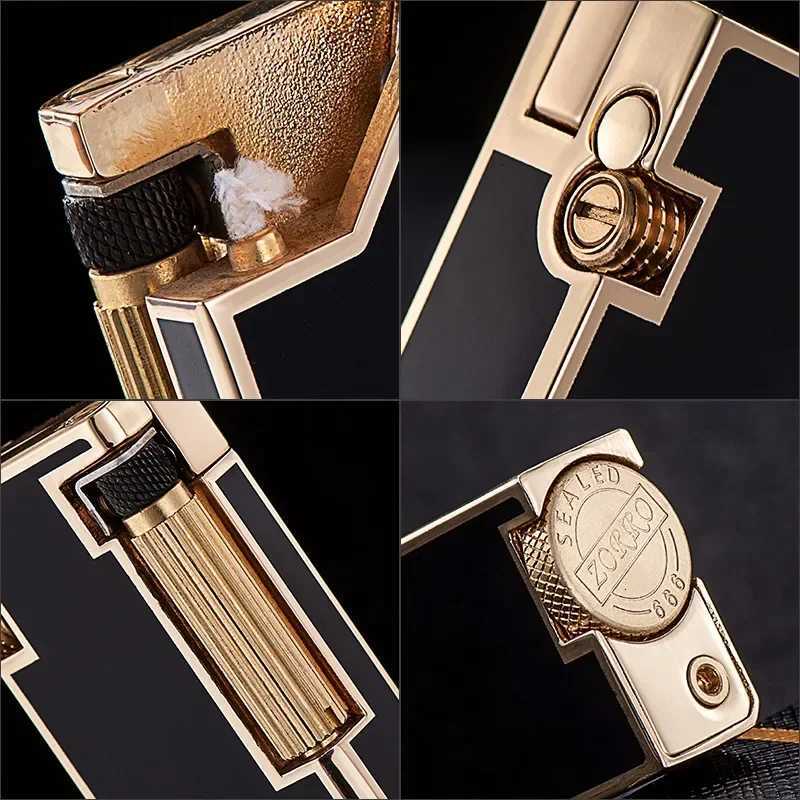 Z666 Bounce hine Press Side Sliding Ignition Narrow Version Kerosene Lighter High-end Resin Craft Creativity H251206