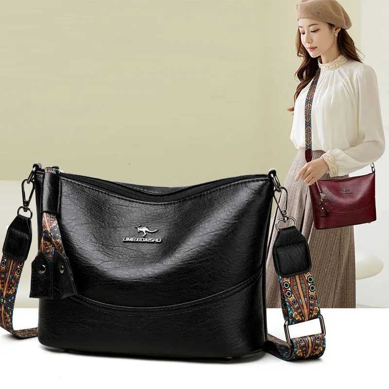 Kangaroo Luxury Brand Women Messenger Bag Large Capacity Single Shoulder Crossbody Bag Soft Leather Handbag Fashion Female GiftT251205