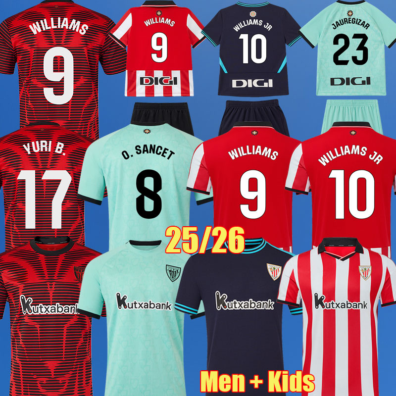 25 26 Club Bilbao Soccer Jerseys 4TH BERENGUER 2025 GURUZETA Athleticses WILLIAMS JR Football shirt JAUREGIZAR PAREDES YERAY camiseta Men Kids Equipment 996