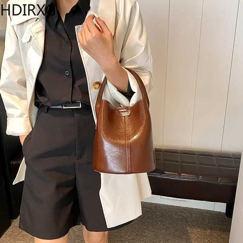 New Bucket Bag for Women Trend 2024 Solid Color Pu Leather Female Crossbody Bags Casual Simple Woman Shoulder Handbags LuxuryT251206