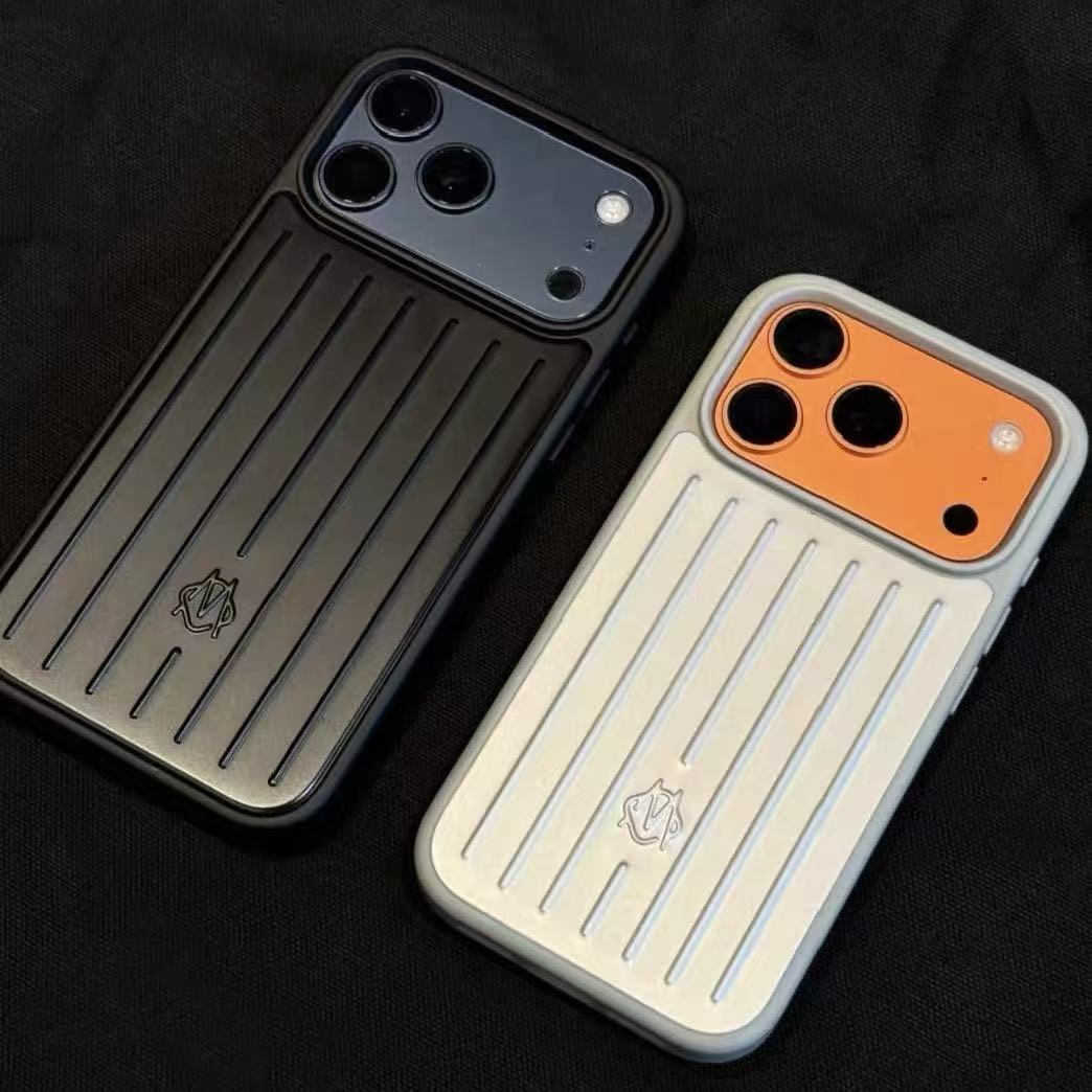 RIM0AW Phone Case Suitcase Designer iPhone Case for Apple iPhone 17 Pro Max 16 15 14 13 Polycarbonate Aluminum Alloy MagSafe Weave Back Cover RIM Phone Case AAAA