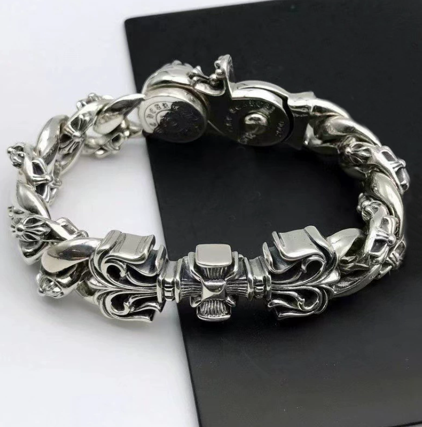 Designer Silver cross bracelets Bangle for men trend personality punk cross style Lovers gift hip hop rock jewelry