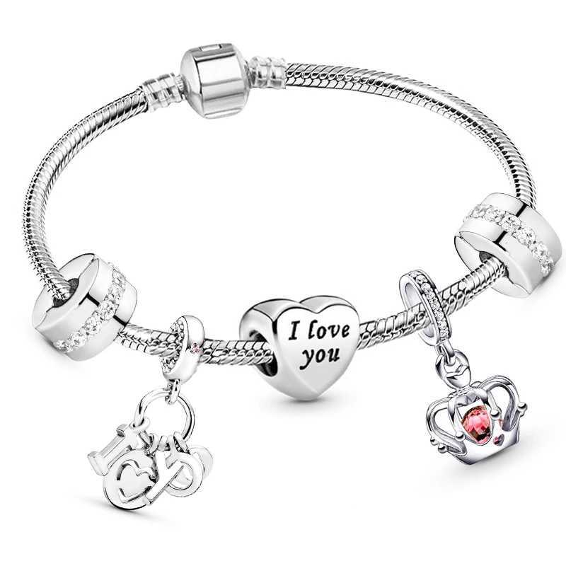 Romantic Style Jewelry Charm Bracelets With Family Love Beads Bracelet For Women Couples Pulseras Jewelry Gift Special Offer W251206