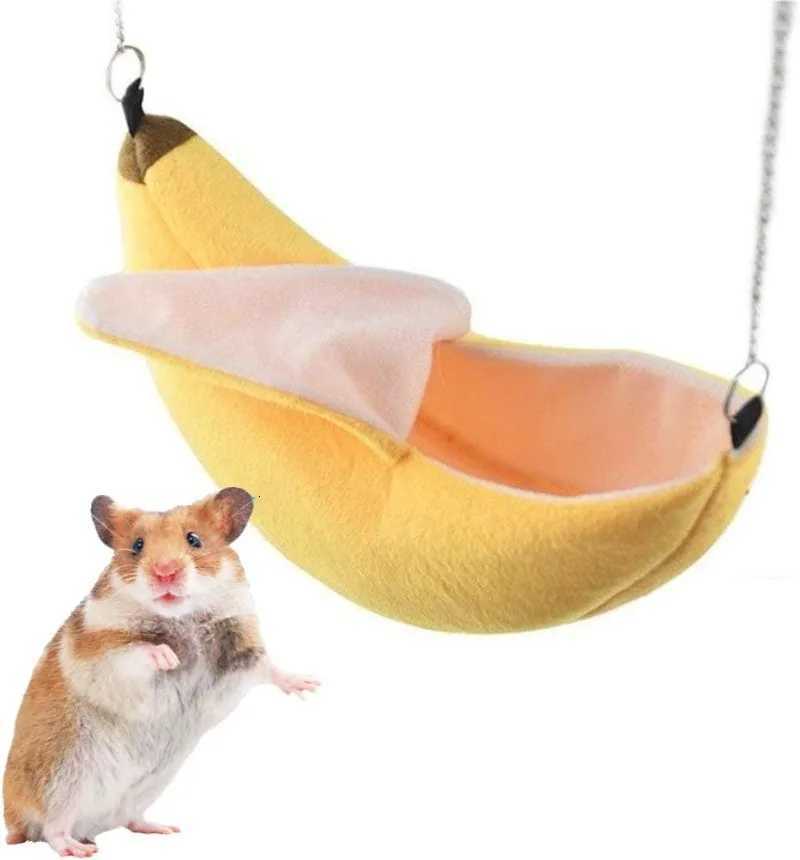 Hamster Hang House Hammock Banana Design Small Animal Cotton Cage Sleeping Nest for Small Pet Bed Small Hamster Toy Cage Swing M251206