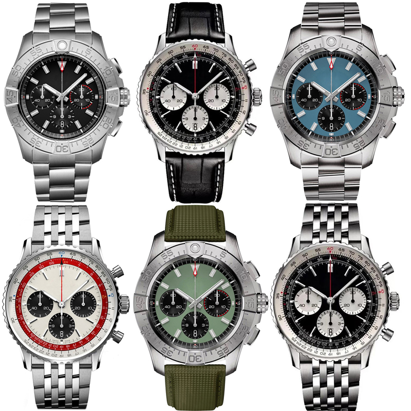 Mens Watch Designer Watches High Quality 6 Pins Men Navitimerly Watch Chronograph Manwatch Top Time Watch Quartz Watch Men Watch Stainless Steel Wristwatch
