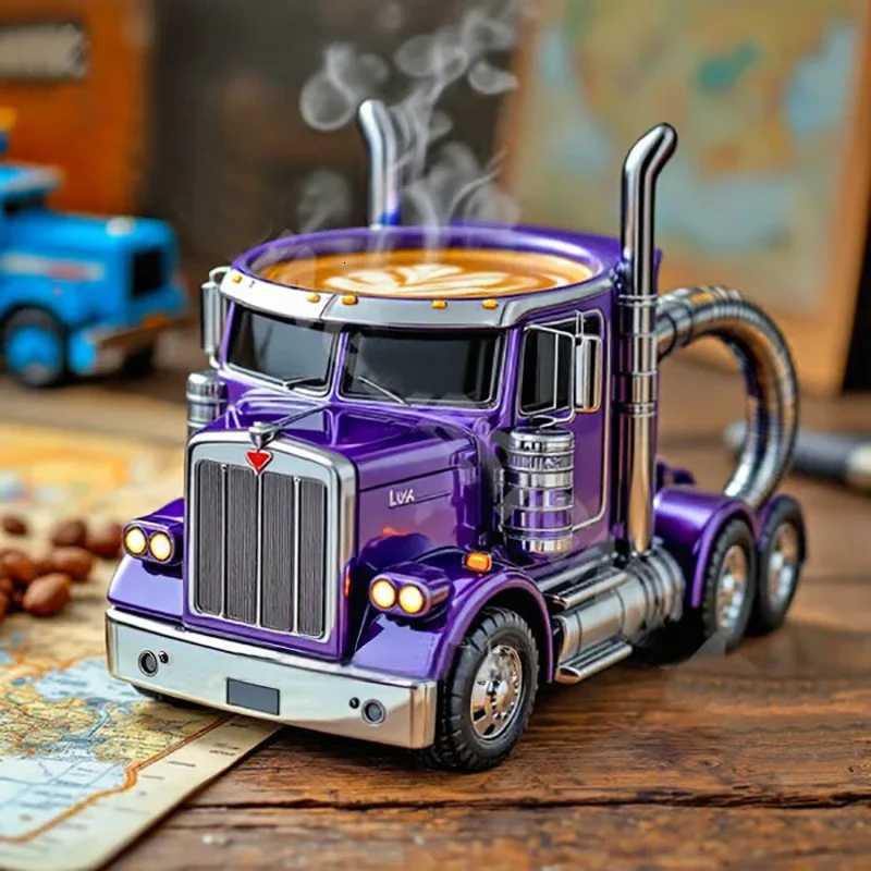 Durable Truck Coffee Mug Semi Truck Coffee Cup Handcrafted Semi-trailer Shaped Semi-Truck Coffee Mugs for Men Women M251206 - view 6