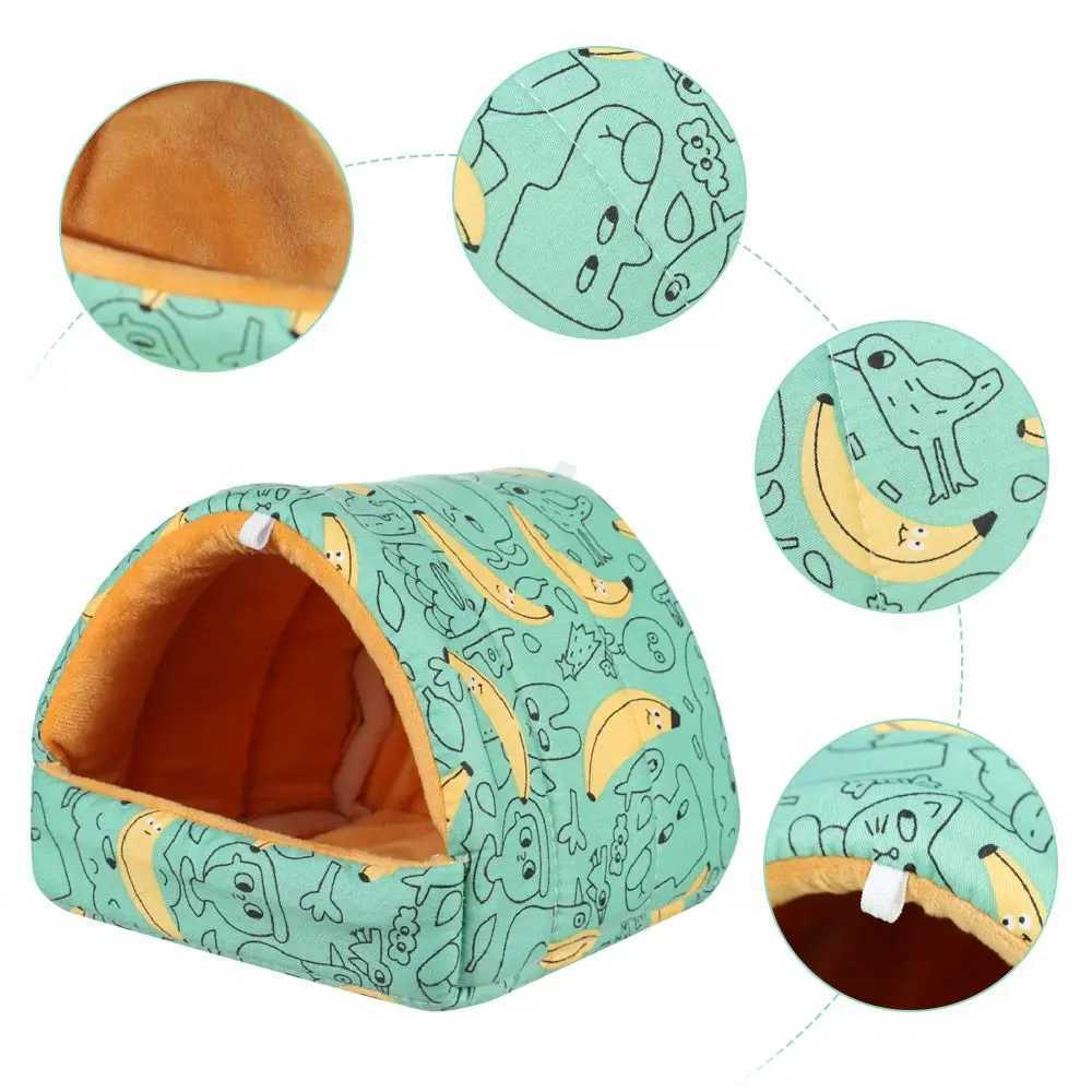 Soft Rabbit Colorful Squirrel Mini Cage Winter Hamster House Guinea Pig Nest Small Animal Sleeping Bed Warm Mat M251206