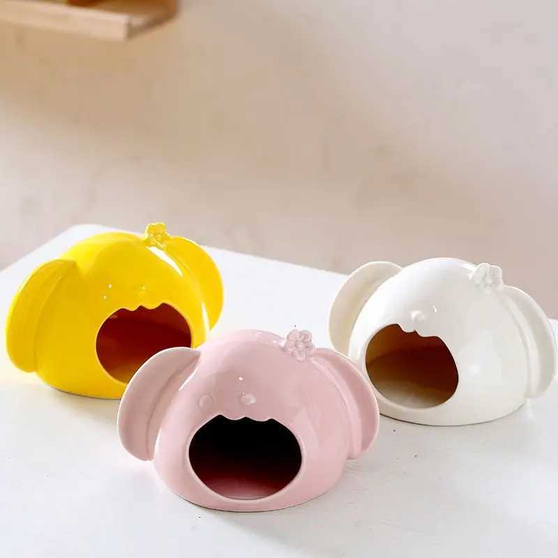 Ceramic Rabbit Hamster House Summer Heatstroke Cooling Igloo Golden Bear Escape House Sleeping Room Small Pet Landscaping Room M251206
