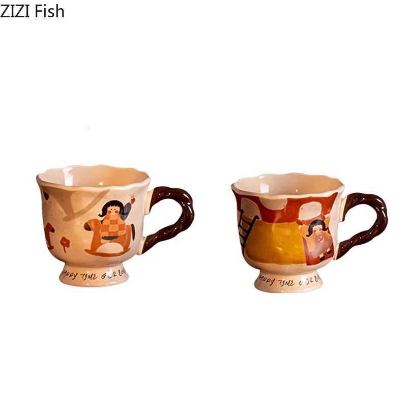 Cute Fairy Tale Painted Ceramic Mug Cupsaucer Dining Table Coffee Cup Milk Tea Mugs Afternoon Tea Teacup Fruit Juice Container M251206 - view 7