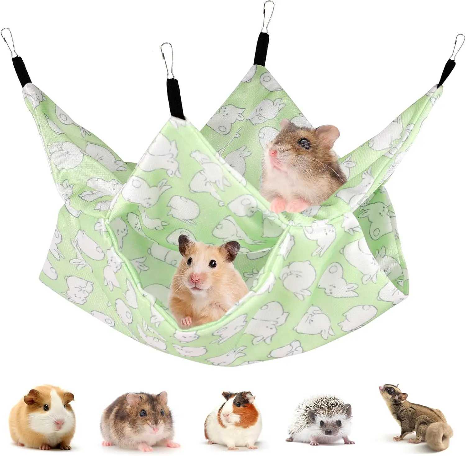 Ferret Rat Summer Hammock Double-Layer Guinea Pig Cooling Bed Sugar Glider Hamster Hanging Hammock Accessories for Small Animal M251206