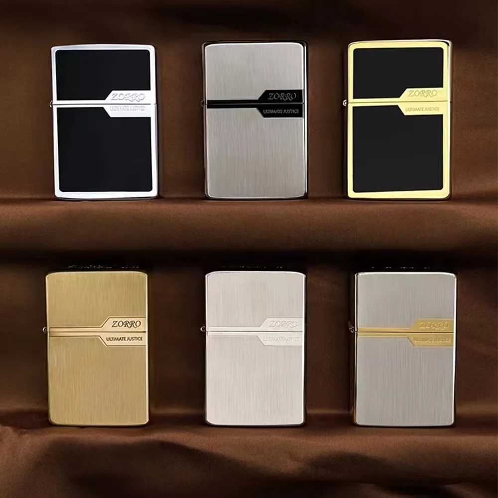 Metal Retro Grinding WheelLighter Refillable Cigarette Lighter Copper Light Plate Bed Gadget Mens Gift H251206