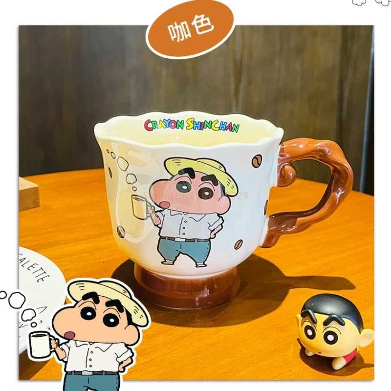 Crayon Shin Chan Mug Household Ceramic ChildrenS Water Cup With Lid Couple Coffee Cup Cute Girl Gift Cup Birthday Top-Grade M251206 - view 7