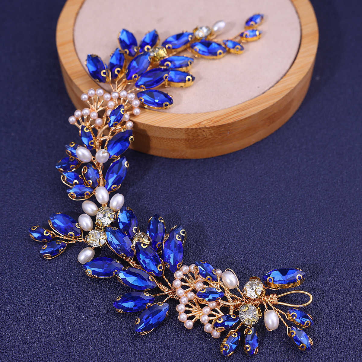 Bridal rhinestone pearl headband; cross-border hot-selling braided headband accessory for wedding dress L251206