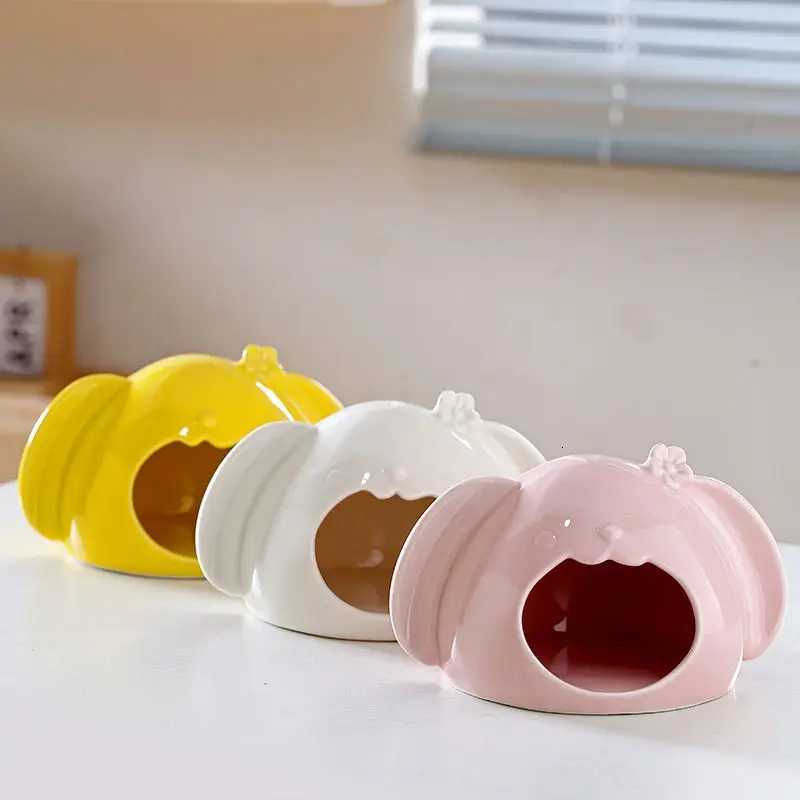 Ceramic Rabbit Hamster House Summer Heatstroke Cooling Igloo Golden Bear Escape House Sleeping Room Small Pet Landscaping Room M251206