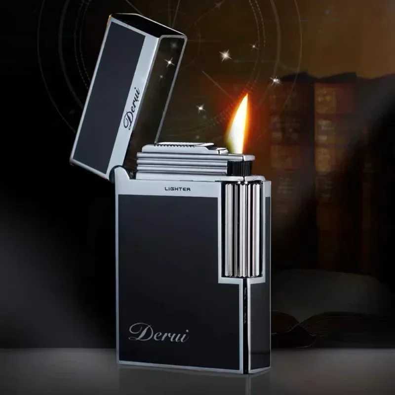 Hot-selling Derui Metal Langsheng Iatable Lighter Creative Side Pley Grinding Wheel Ignition Lighter Mens Gift Box H251206