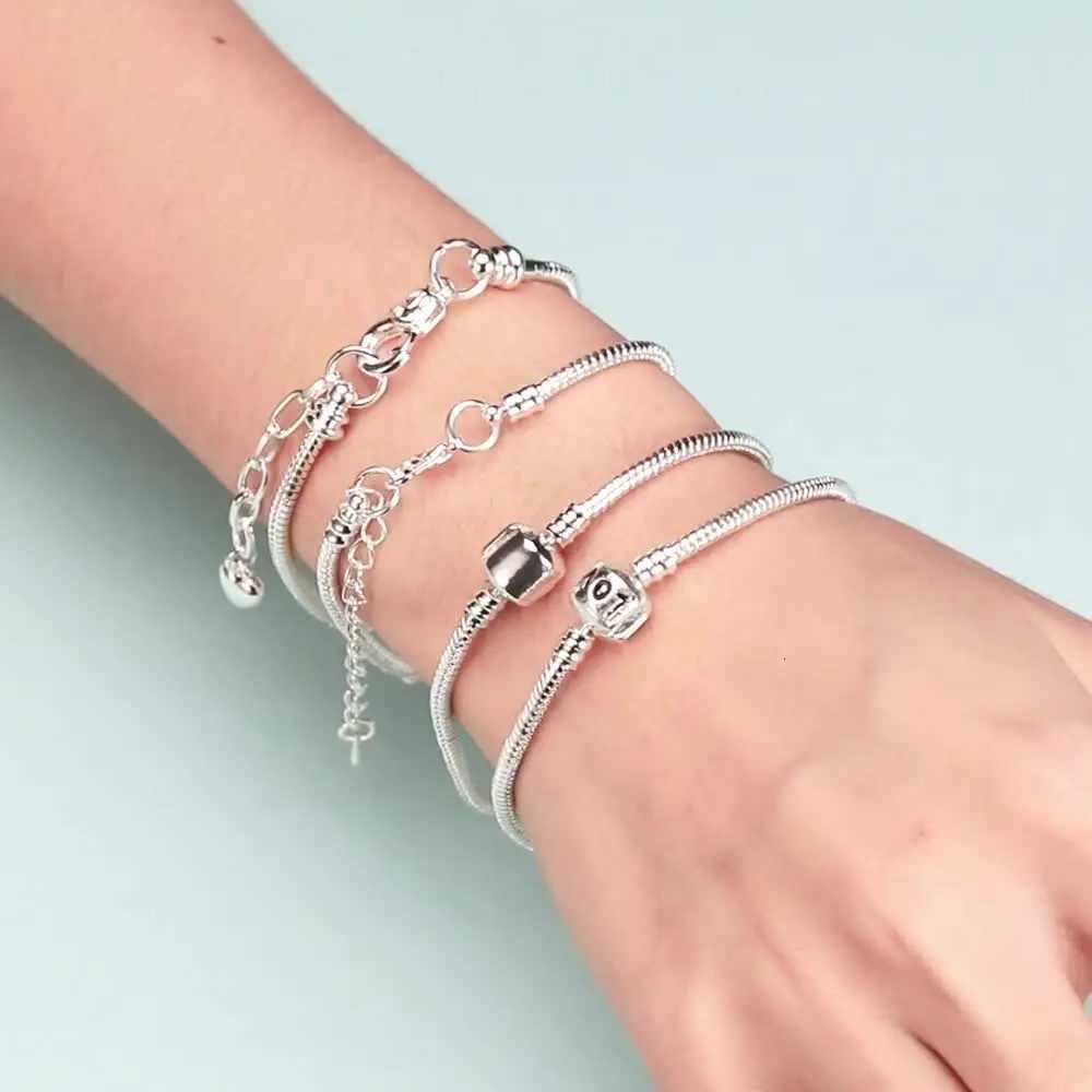 WOSTU Hot Sale Love Chain Bracelets Fit Original DIY Charm Beads Bracelet Alloy Jewelry Gift for Men Women 16-21cm Adjustable W251206