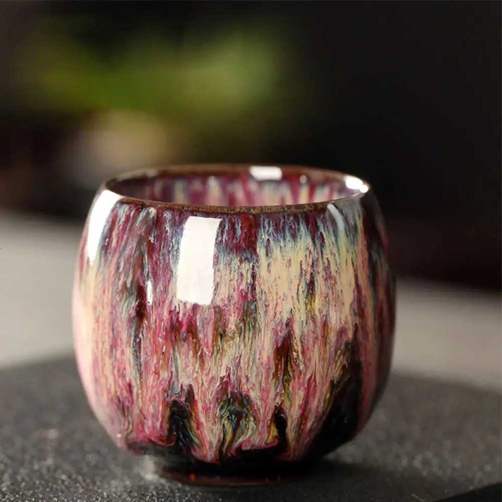 Japanese Style Ceramic Tea Cup Kiln Transformation Espresso Cup Porcelain Kung Fu Teacup Pottery Coffee Mug Wine Drinkware M251206 - view 5