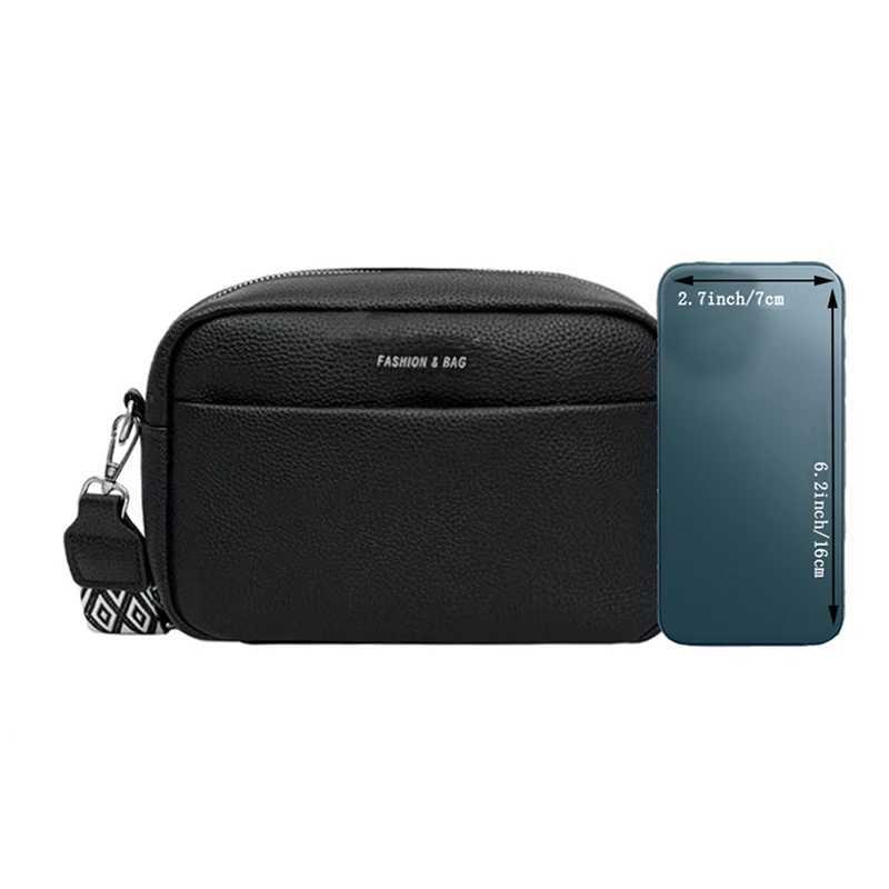 Unisex Canvas Crossbody Bag Stylish Square Camera Purse with Wide Strap Minimalist Versatile for Men/Women Casual Chic NeT251206