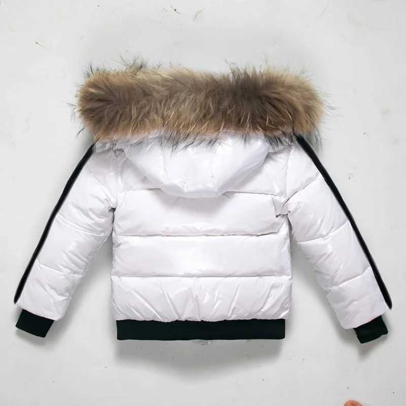 Fashion Boys and Girls Down Jackets Childrens Winter Clothes Natural Leather fur collar fabric Windproof and rainproof 2-10YW251206