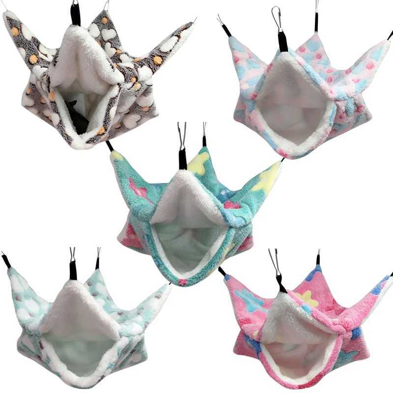 Double Layered Hamster Cage Sleeping Hammock Print Guinea Pig Clothes Bed Rodent Hammock Chinchilla Cage Little House M251206