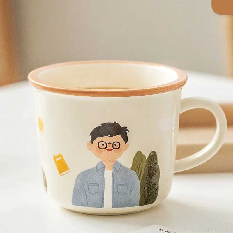 1pc Creative High Beauty Cartoon Ceramic Dad/Mom/Little Boy/Little Girl Cup Household Cute Gift Breakfast Milk Coffee Mug M251206 - view 7