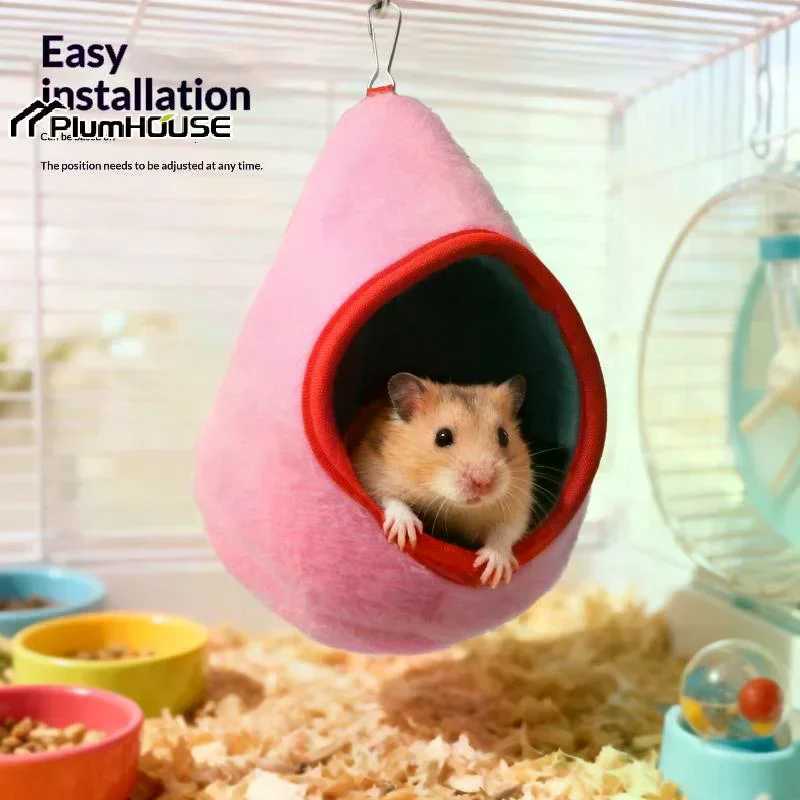 Hamster Bird Hanging Nest Plush Hammock Cage Nest Soft Warm Sleeping Bed Bag Pets Rest Nest Supplies M251206