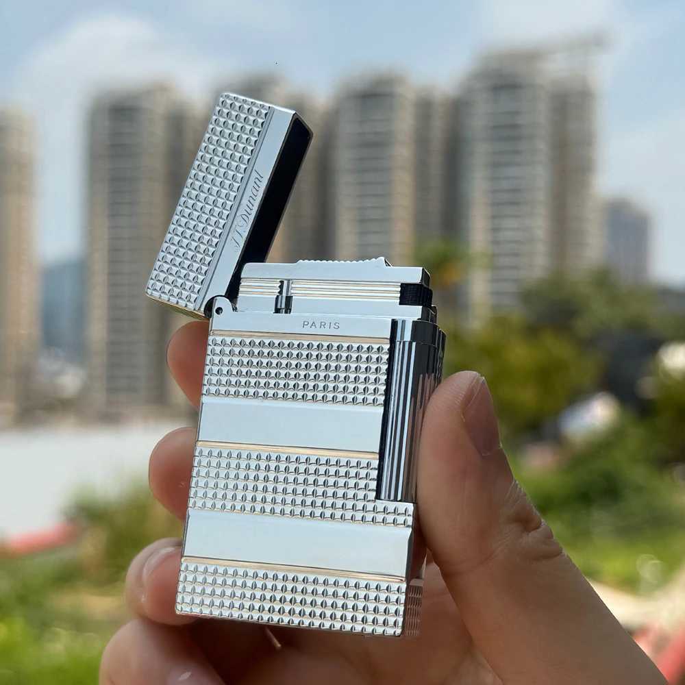 ST D Lighter Copper Clear Sound Smoking Tobacco Tools metal lighter Cigarette Accessories Men Gift Collections Refill Butane H251206