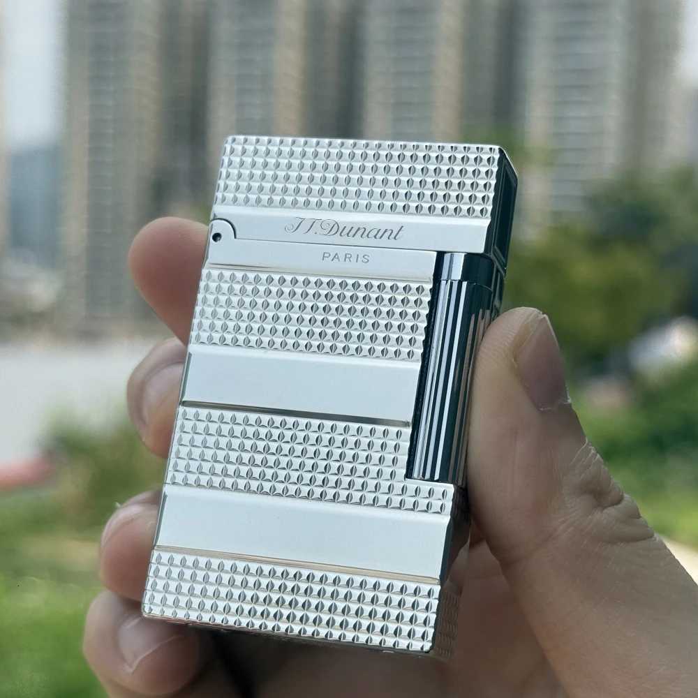 ST D Lighter Copper Clear Sound Smoking Tobacco Tools metal lighter Cigarette Accessories Men Gift Collections Refill Butane H251206