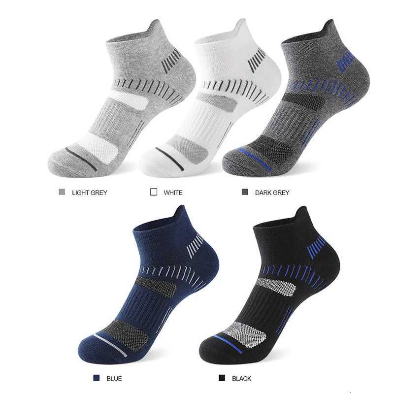 5/10 Pairs Men Sports Ankle Socks Sweat Absorbing Breathable Comfortable Very Suitable Basketball Running Outdoor Leisure SocksT251206 - view 7