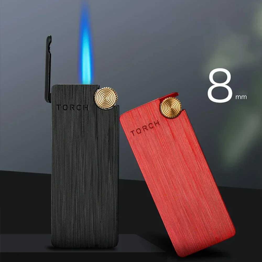 trathin Torch Lighter Windproof Jet Blue Flame Cigar Lighter Refillable Butane Gas Lighter Smoking Accessories Encendedores H251206