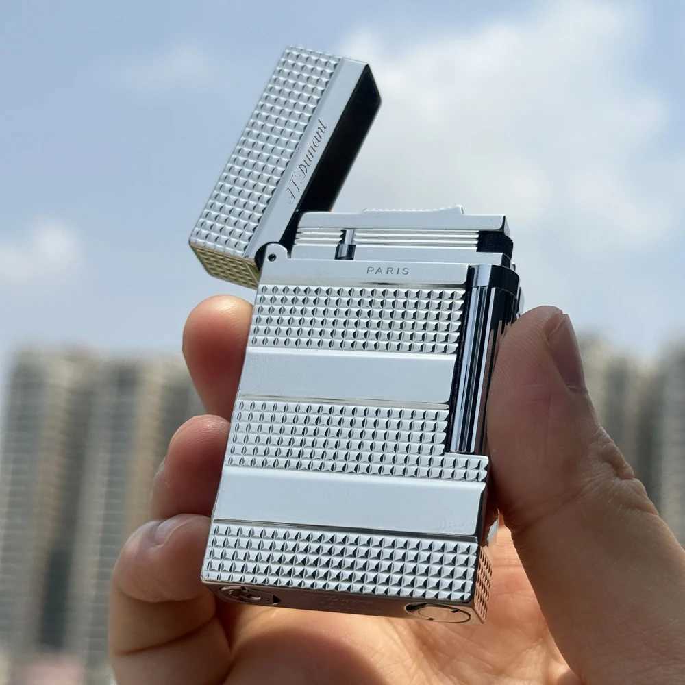 ST D Lighter Copper Clear Sound Smoking Tobacco Tools metal lighter Cigarette Accessories Men Gift Collections Refill Butane H251206