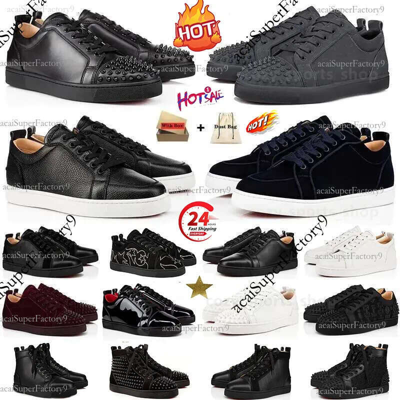 Luxury Designer Red Dress Shoes Low High With Box Top Quality Black White Men Women Bottoms Sneakers Office Career Wedding shoes size 36-47 5d